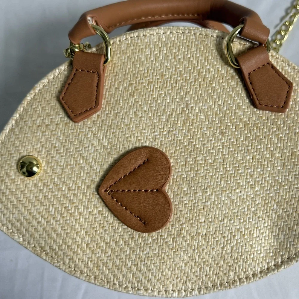 Betsey Johnson Beige Fish-Shaped Crossbody with Brown Trim